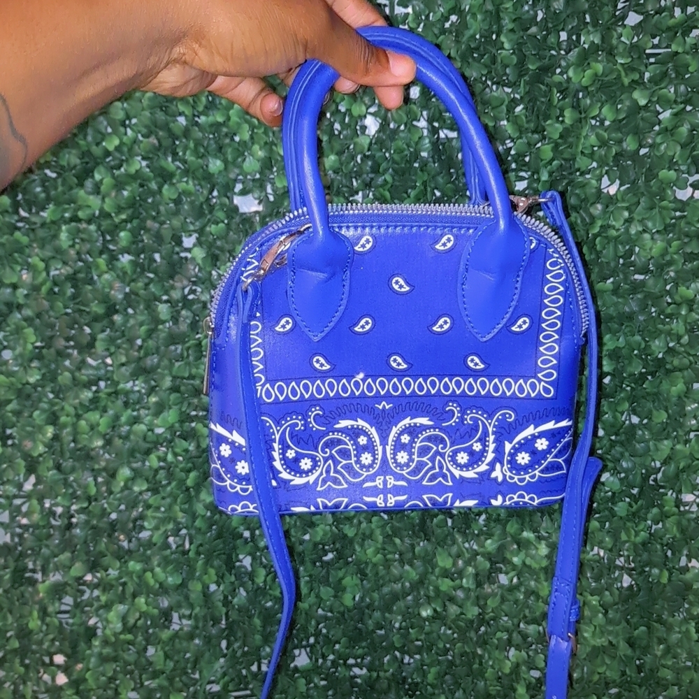 Blue Bandana Print Handbag